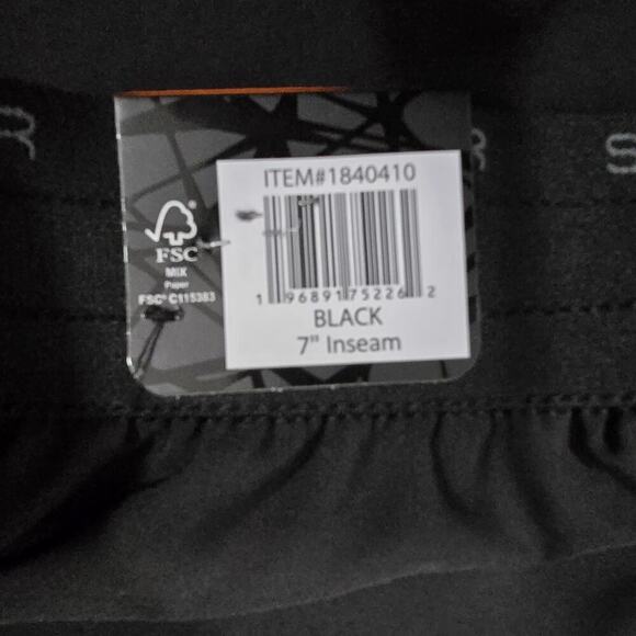 NEW Spyder Active Mens XXL Black Performance Shorts Elastic Waistband Zipper - Picture 9 of 9